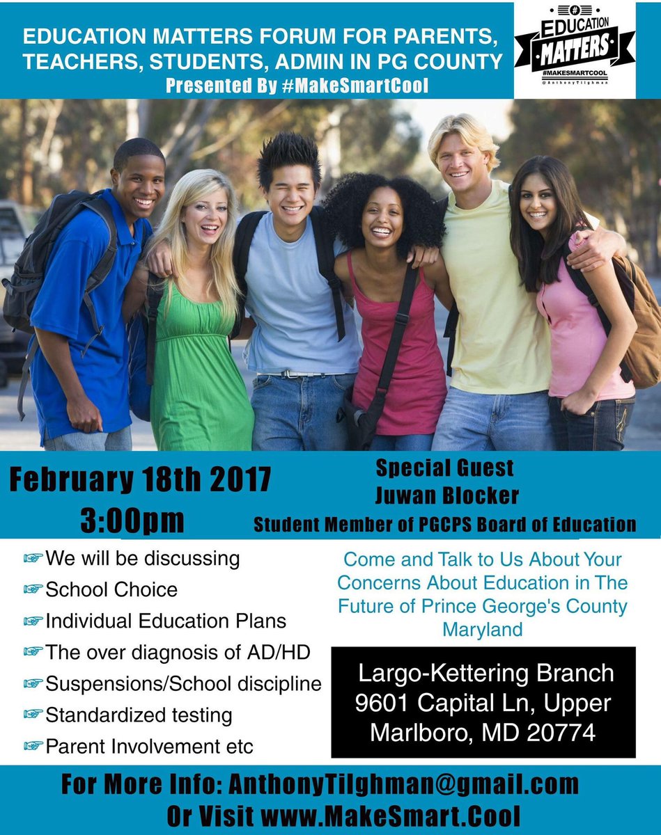 makesmartcoolus's tweet photo. Today is the Day! Join us at the Largo Library for the #EducationMatters forum. #MakeSmartCool #MDEvents #education https://t.co/Fqt8HN6Rh6