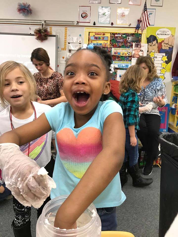 PRdirectorWCS's tweet photo. Mrs. Pitts &amp; Mrs. Boyce's K students at Jones ES learn how crucial blubber is for sea creatures in cold temps! #wcsisthebest https://t.co/MN49Pp4BnM