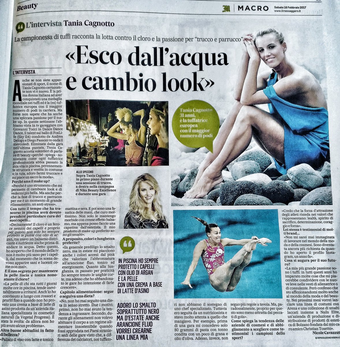 VegetalProgress's tweet photo. #TaniaCagnotto si racconta su #IlMessaggero 'Fuori dall'acqua cambio look e mi trasformo' #crema al latte d'asina #dasinal #vegetalprogress https://t.co/fiKD1JfVFV