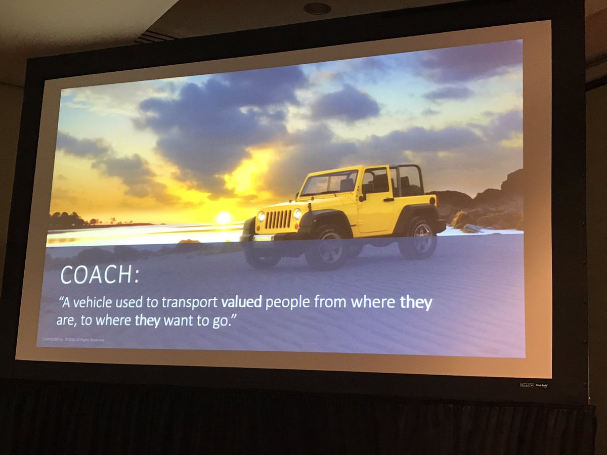 Clinicient's tweet photo. "Good coaching is about stretching to a place you thought you couldn't go" - @doug_schumann #APTACSM https://t.co/UaLWGzqYNP