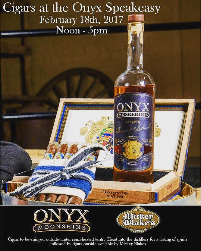 Cigars. Whiskey. Onyx Moonshine. Today. 12-5 #drinklocal