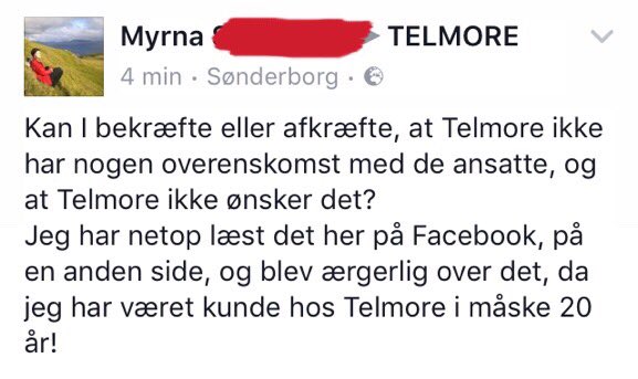 BennyEngelbrech's tweet photo. Bekymret kunde spørger Telmore om de har overenskomst. Opslag bliver efterfølgende slettet af selskab.
Hvad er det for en #smdk strategi?🤔 https://t.co/TjFRbFTcdY