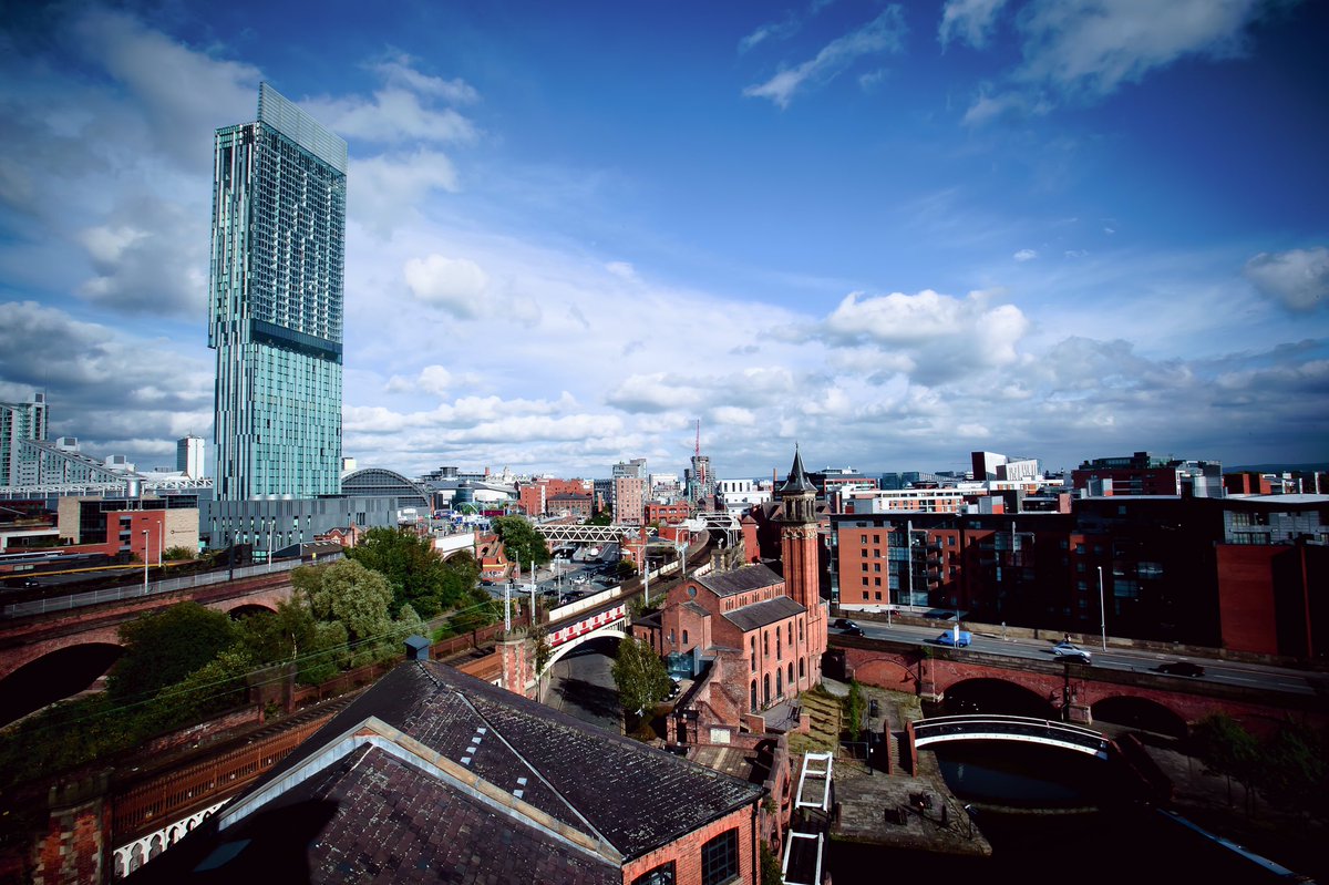 castlefieldesta's tweet photo. What a beautiful view from the top of Eastgate tower in #castlefield #castlefieldestates #Manchester https://t.co/oBS3wlAQrt