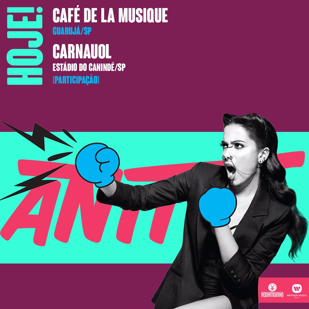 Anitta's tweet photo. Meus amores, hoje tem show no Guarujá/SP...quero ver todo mundo lá comigo https://t.co/5p4v1LCQKN