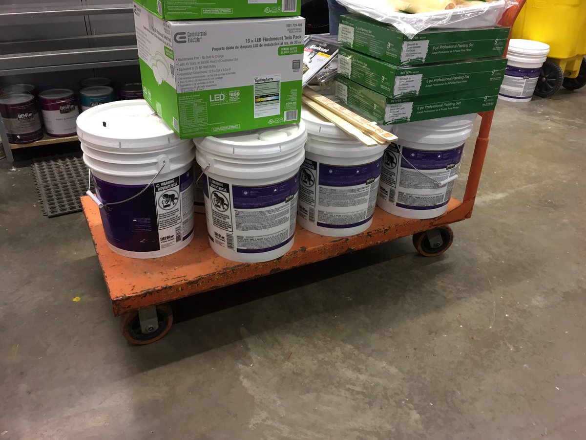 ChrisP_Behr's tweet photo. Great sale from Corey at 8429. 20 gallons of Marquee and 15 gallons of ceiling paint https://t.co/O00lPMdNj4