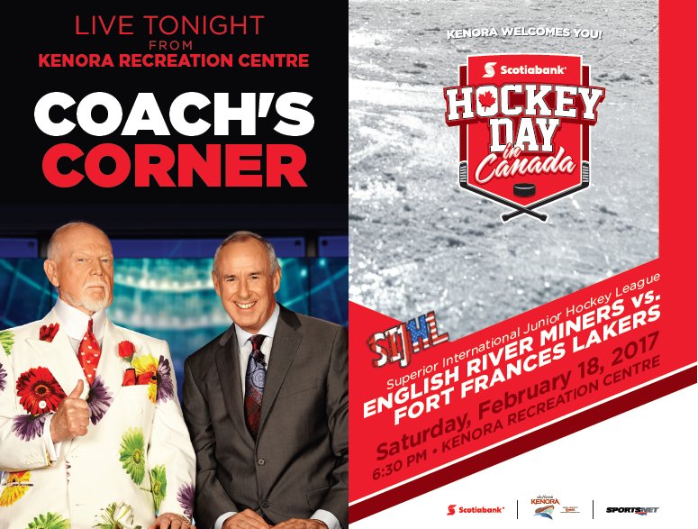 It's Hockey Day in Canada with the @E_R_Miners &amp; <a href="/FF_Lakers/">Fort Frances Lakers</a> of the #SIJHL taking part in Kenora. Details: sijhlhockey.com/english-river-…