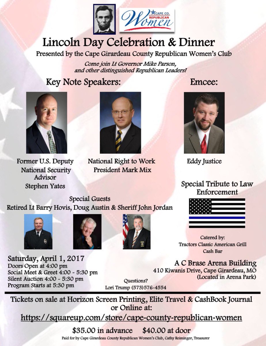 You are invited!!  Come celebrate Lincoln Day with us on April 1, 2017 #capelincolnday17