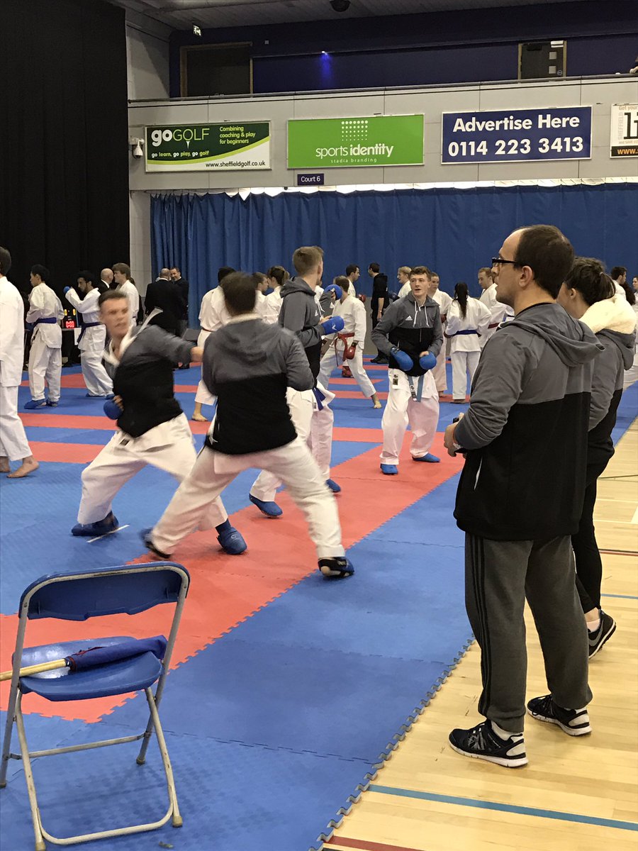 We now move on to Karate and our <a href="/PolyKarate/">Northumbria Karate</a> team are looking smart whilst they warm up! ⚫️🔴
