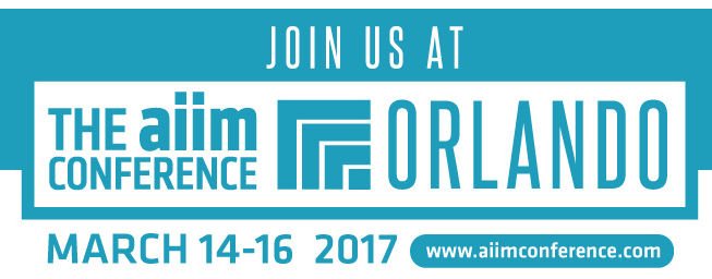 AIIMFL's tweet photo. Still time to regester for the #AIIM17 Conference 3/13-16
@AIIMFL use Promo Code FLORIDA for $50 off conference pass
https://t.co/ubkZ47yv7Y https://t.co/VbVV0149th