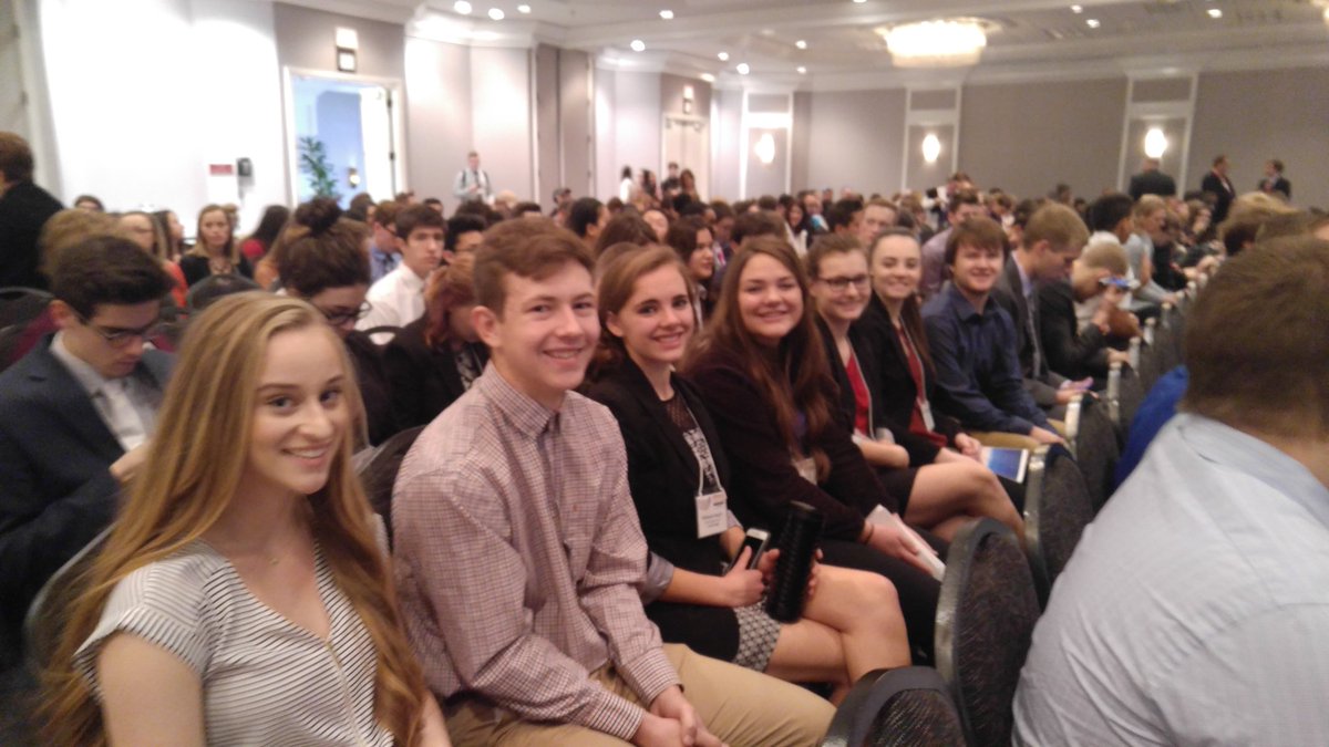 JessicaDhority's tweet photo. Newton High School students ready for the awards ceremony at the BPA State Conference!! #placetobe373 https://t.co/FJEC5LuZ2x