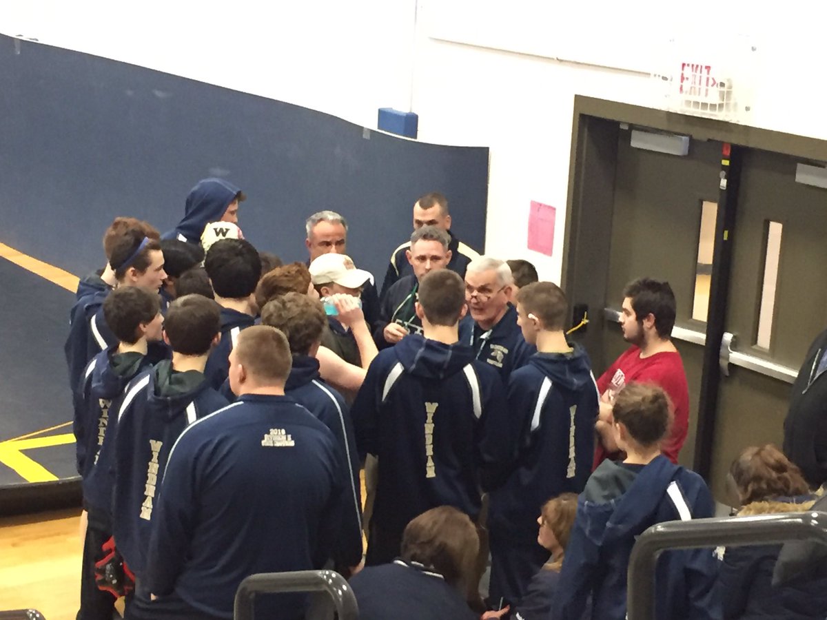Coach Darrin pumping up the <a href="/wrestling_whs/">WHS Wrestling</a> squad before finals at <a href="/NHIAA_LOA/">NHIAA</a> D2 champs. Score is close!