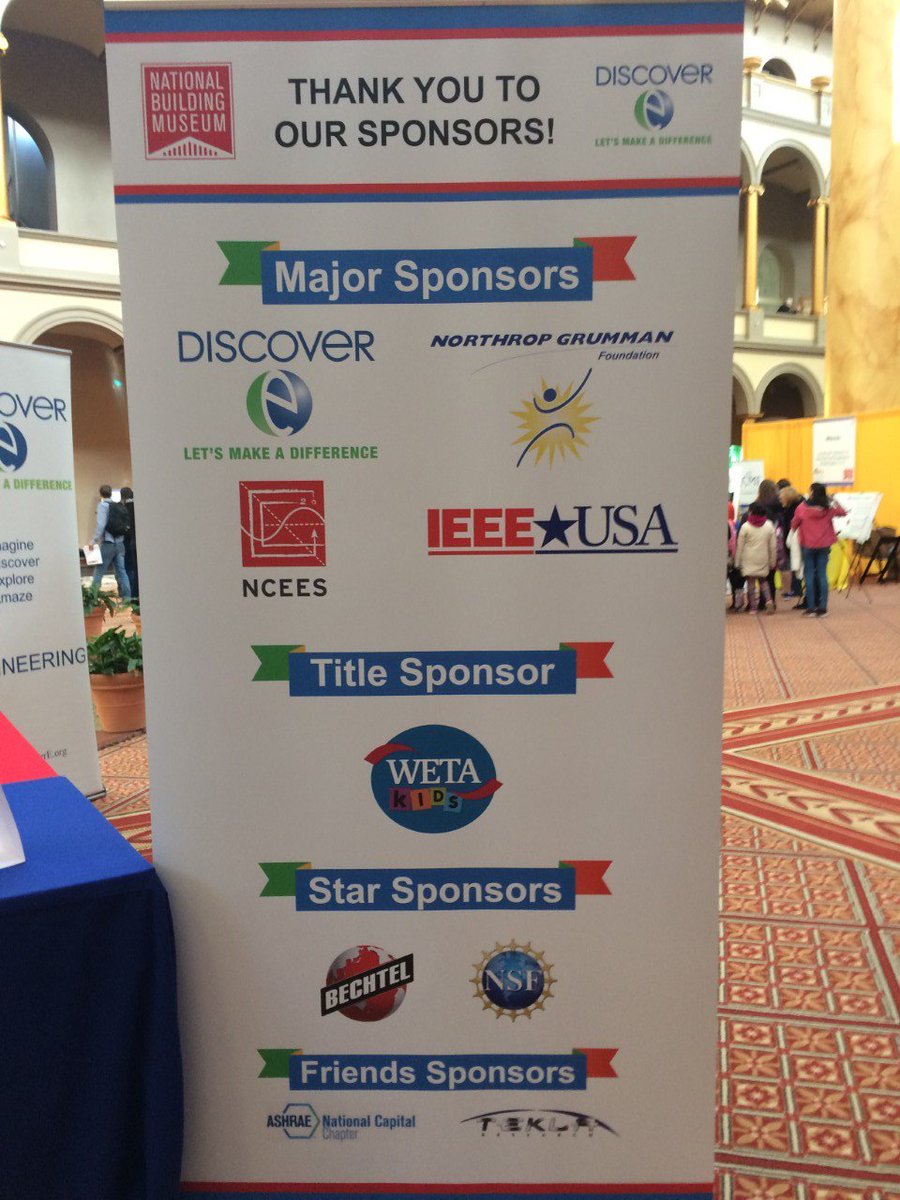 DiscoverEorg's tweet photo. Discover Engineering Family Day is underway at the National @BuildingMuseum! A huge thanks to all our sponsors! #defd https://t.co/qskrXOoN5t