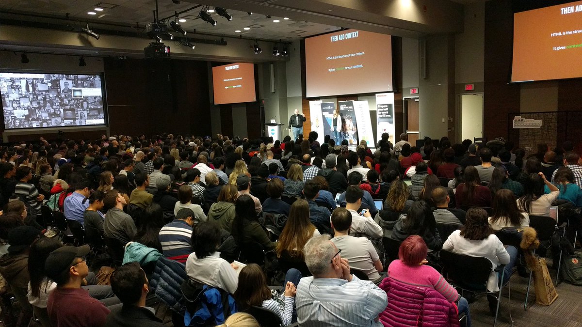 DevFoCheap's tweet image. It&apos;s a crowded house @MaRSDD for the #HTML500! 
#lectureinprogress