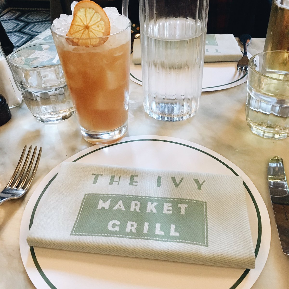 Having a fashion week refuel at <a href="/IvyMarketGrill/">The Ivy Market Grill</a> 🍹 #LFW