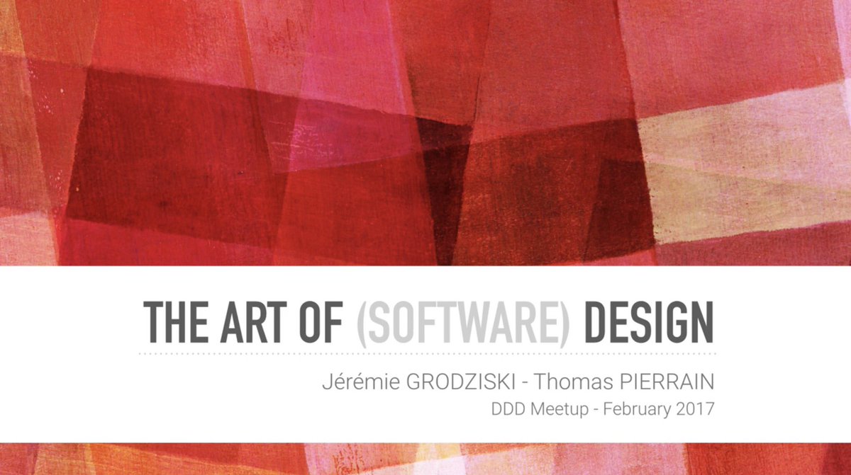 tpierrain's tweet photo. Notre dernier talk sur le design (conscient) est en ligne! https://t.co/qMfUIMHuMa #dddreboot #taod #DDDesign https://t.co/zVFxA6Stu9