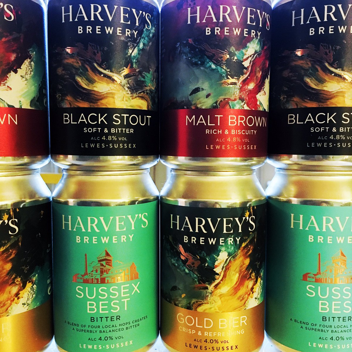 Oh my word <a href="/Harveys1790/">Harvey's Brewery</a> what a beautiful set of cans. Amazing new artwork all round too. Can't wait to try Gold Bier #wewuntbedruv