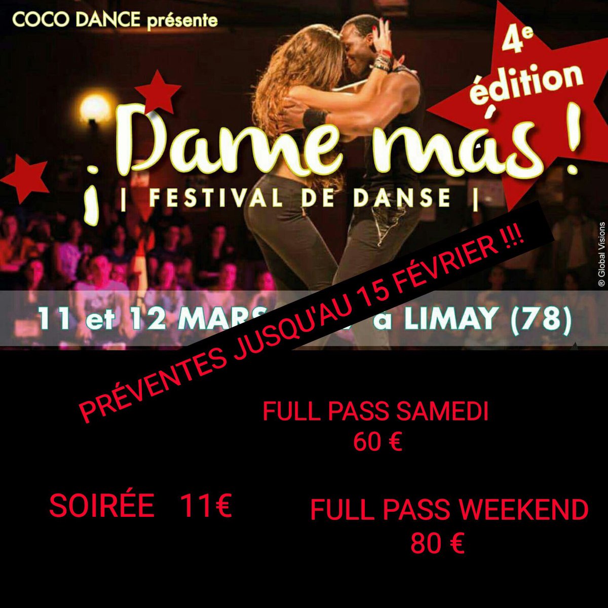 DAMEMAS_EVENT's tweet photo. {#Yvelines} #soiree aux tarifs #exclusifs !4ème édition promet des #surprises !😍 #salsa #kizomba #Limay #Bachata #Semba #Danse #Show #Battle https://t.co/w1cafUI5s9