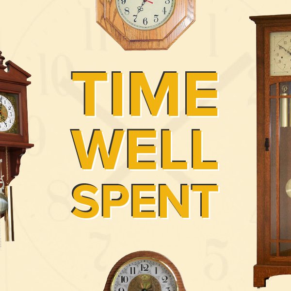 DutchCrafters's tweet photo. Let the ticking of an Amish handcrafted clock guide your day. Enjoy 10% off our selection through 2/13. #Time2Save https://t.co/j0ylpz01hf https://t.co/dvKltLCKPB