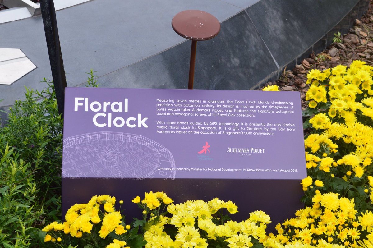 TexanInOz's tweet image. Its #FlowerTime with another #FlowerClock @gardensbythebay in Singapore this one sponsored by @AudemarsPiguet