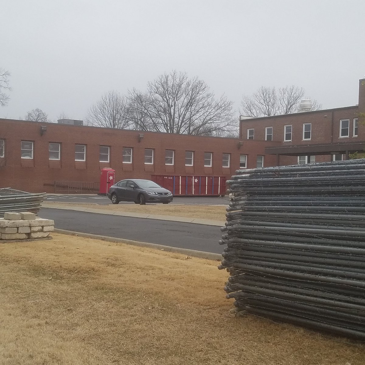 StMBChurch's tweet photo. Fences, dumpsters, and portable toilets  #reimagine https://t.co/BVzBk0Bger