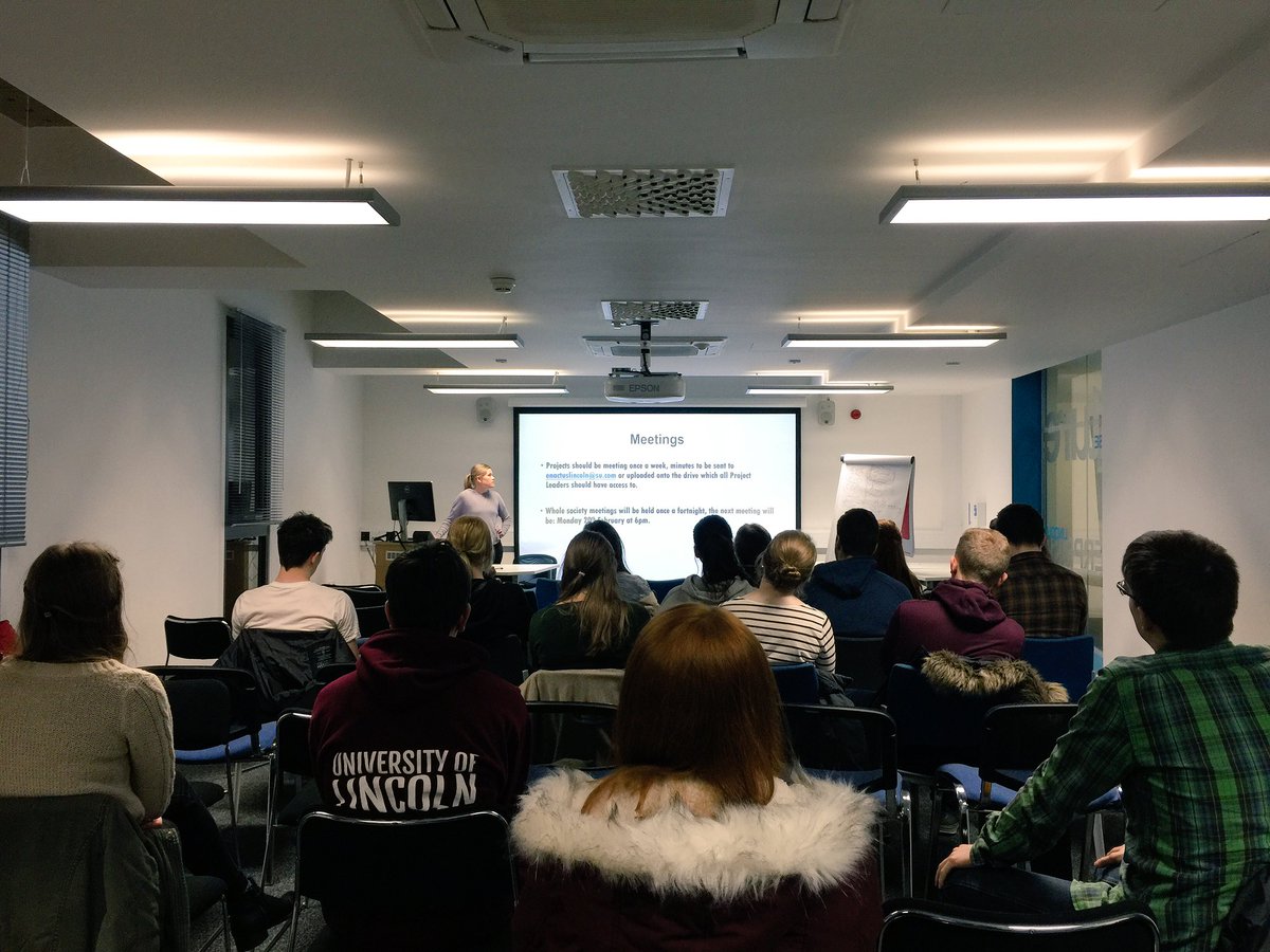 EnactusLincoln's tweet photo. Our new President, Olivia, welcoming in our new members! 😄 #WeAllWin https://t.co/STkanudRTW