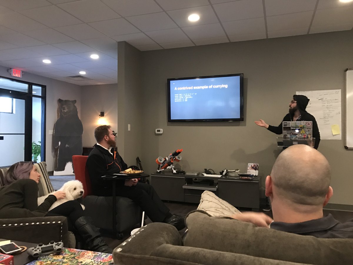 RiversAgile's tweet image. Our latest #lunchnlearn focused on the concepts of #purefunctions in #javascript development - thanks for sharing your knowledge, Brendon!