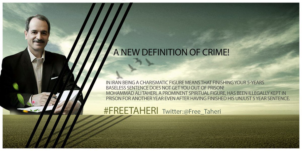 free_taheri's tweet photo. Today marks 1st anniversary​ of the end of Mohammad Ali Taheri's cruel 5 year prison sentence. Yet, he is still in jail! #FreeTaheri #Iran https://t.co/B6tHyd4nOz