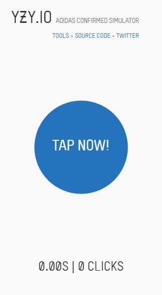 Test your adidas confirmed tap/jig speed with this tool. Get ready for wednesday! Link: tools.yzy.io/adidas-confirm…