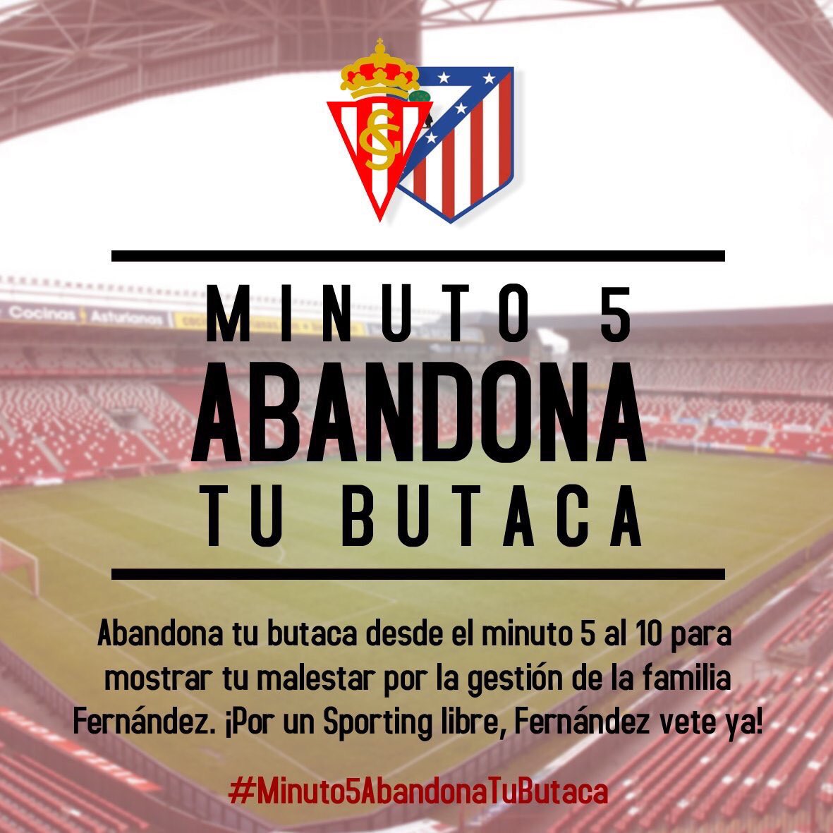 Sporting_Class's tweet photo. El Molinón y sus aficionados todavía pueden demostrar que tienen dignidad.
#Minuto5AbandonaTuButaca 
#FernándezVeteYa https://t.co/gY3g3lfrE9