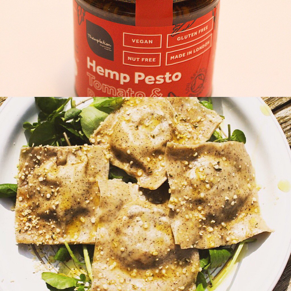 THemptationFood's tweet photo. #MeatFreeMonday vibes! Handmade ravioli & #hemppesto filling... π pick up our jars @planetorganicuk #vegan #organic https://t.co/eCdP0KVoGN