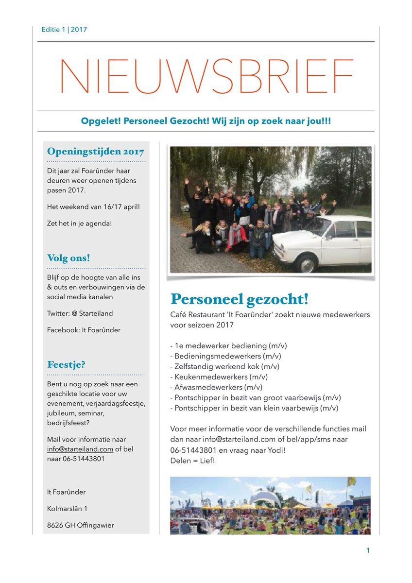 Starteiland's tweet photo. Op zoek naar een leuke seizoensbaan? Check of jouw functie er tussen zit #vacature #friesland #werk #seizoensbaan https://t.co/UBn2mSstjn
