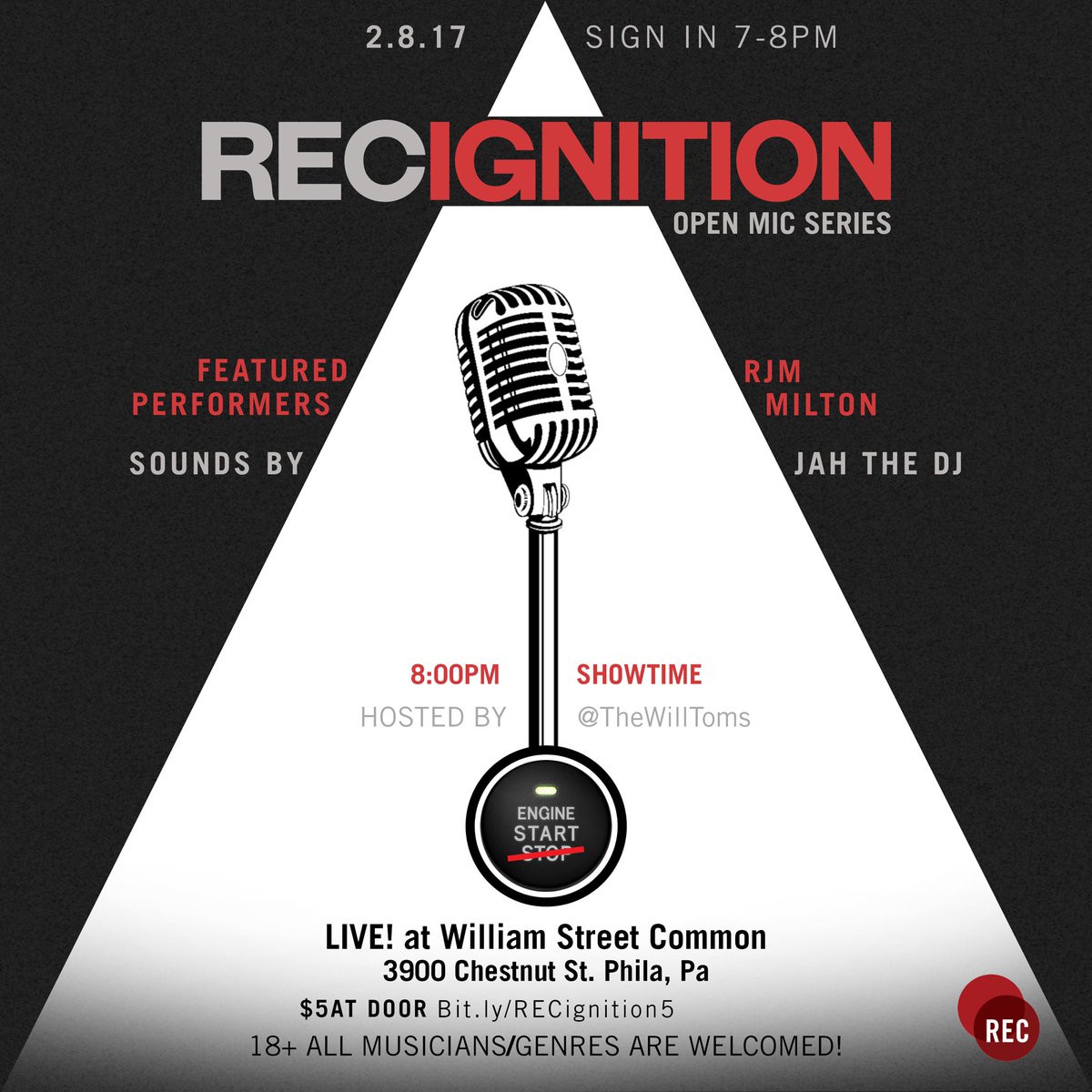 RECphilly's tweet photo. Another one!🎙
 
We're at it again this Wednesday #RECignition OpenMic @LiveWSC! 

RSVP: https://t.co/hrqXDfzCFO https://t.co/zwT1OW50dn