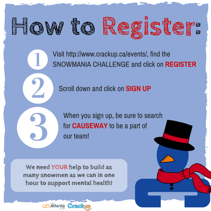 CausewayWork's tweet photo. Saturday is the #SnowmaniaChallenge and we need you to join #TeamCauseway! Signing up is as easy as 123! Register: https://t.co/At46VrUUkV https://t.co/yx4H568hp2