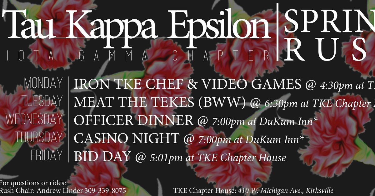 Spring Rush begins today with the Iron TKE Chef Competition. Are you ready? #tke #rushtke #trumanstate #springrush