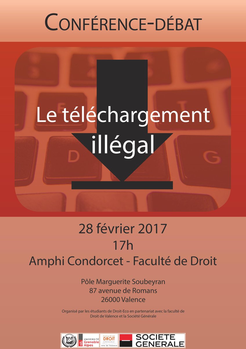 CODE_Valence's tweet photo. Le CODE de Valence vous présente son premier projet ! Conférence sur le téléchargement illégal ! Infos sur le flyer, venez nombreux ! #Conf https://t.co/pHu5UAtlmE