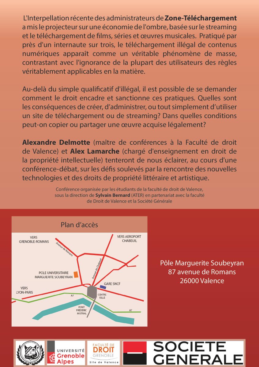 CODE_Valence's tweet photo. Le CODE de Valence vous présente son premier projet ! Conférence sur le téléchargement illégal ! Infos sur le flyer, venez nombreux ! #Conf https://t.co/pHu5UAtlmE