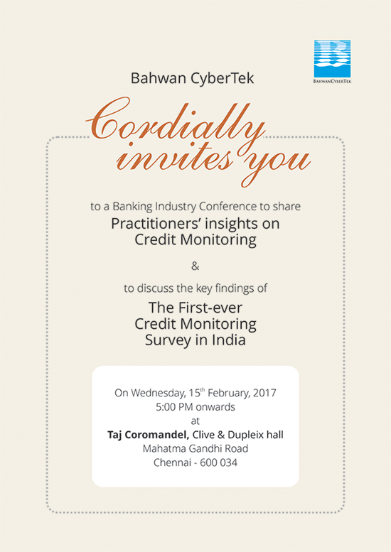 BCTglobal_Inc's tweet photo. @BCTglobal Invities you 
#Banking Industry Conference - Practitioners’ Insights on #Credit_Monitoring #BankingReimagined #Chennai https://t.co/KFovfAqOIE