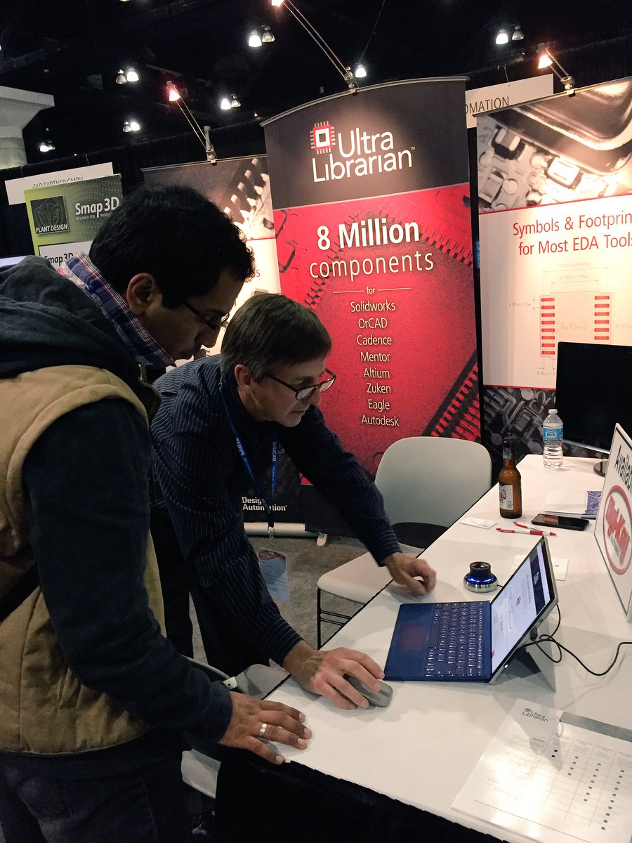ULParts's tweet photo. Are you using #solidworkspcb - stop by the Ultra Librarian booth 430 to see how we can help #sww17 #cadlibrary #stepmodels #PCB https://t.co/jrYZFsSZwQ