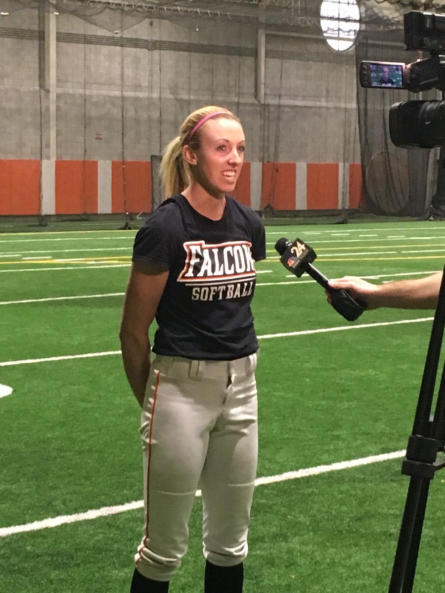 BGSUSoftball's tweet photo. It's GAME WEEK for the softball #Falcons! Seniors Briana Combs &amp; Haley Schrock &amp; Coach Willis did some interviews with @NBC24WNWO today. https://t.co/iCFwCQYa7j