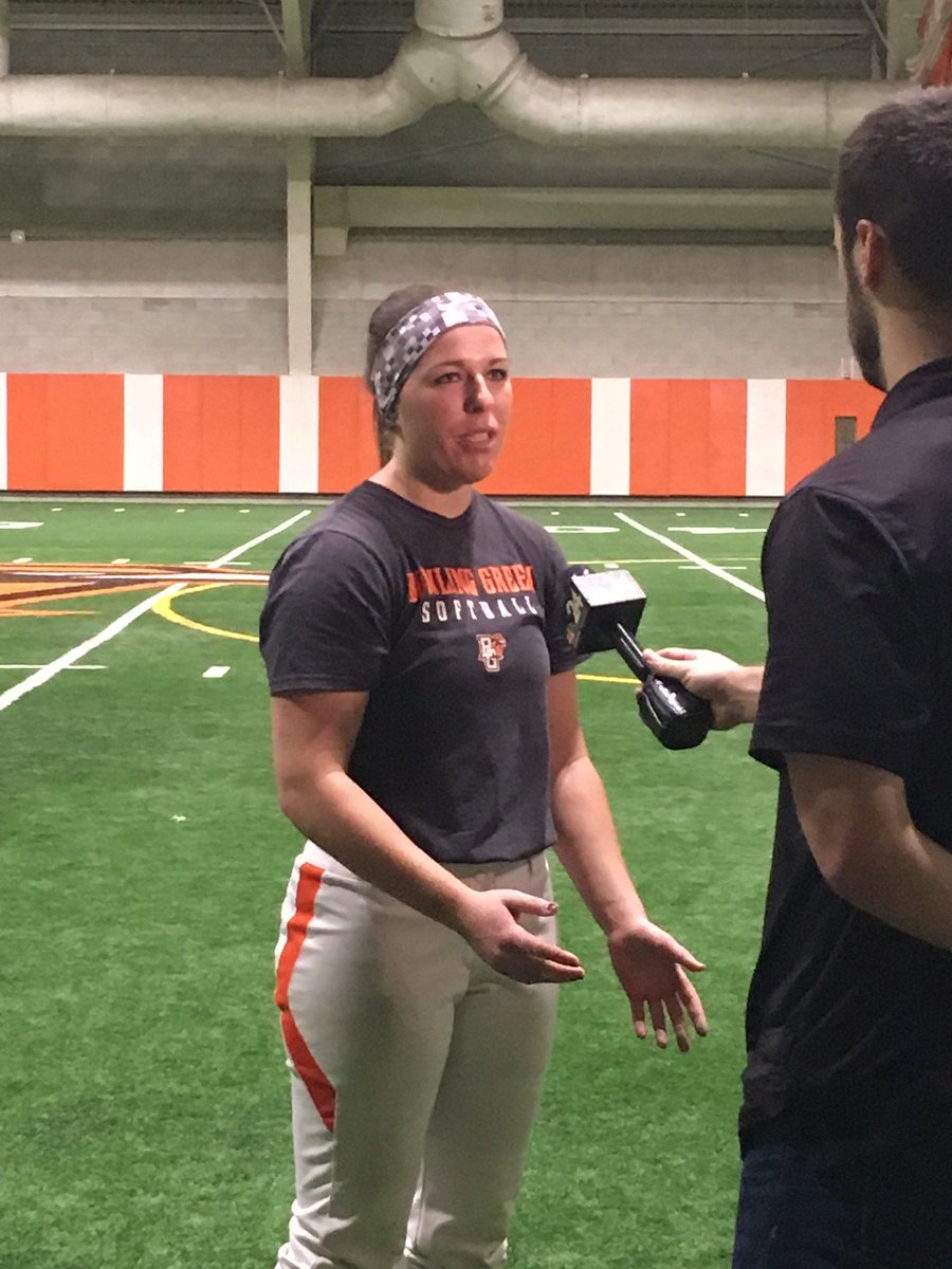 BGSUSoftball's tweet photo. It's GAME WEEK for the softball #Falcons! Seniors Briana Combs &amp; Haley Schrock &amp; Coach Willis did some interviews with @NBC24WNWO today. https://t.co/iCFwCQYa7j