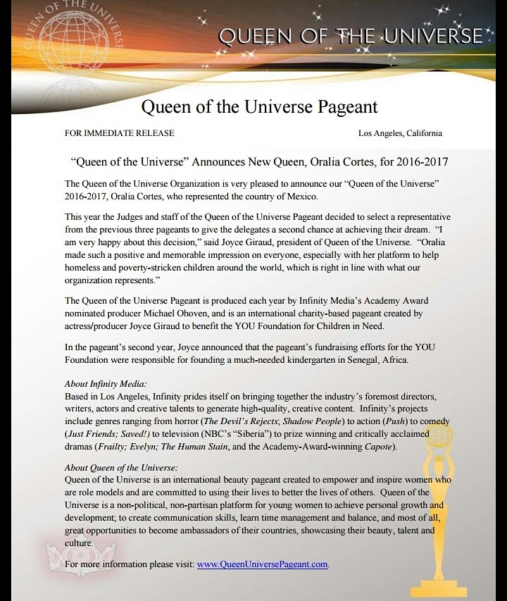 OfficialQotU's tweet photo. #PressRelease #BreakingNews #News #QueenUniverseNews #QueenOfTheUniverse #QOTU https://t.co/zYUME3DoiC