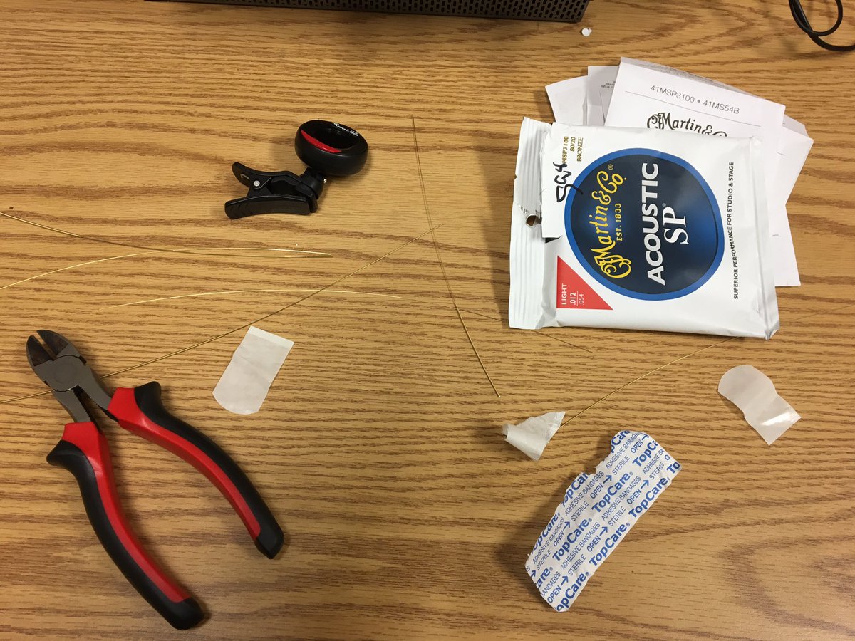 MrPascarella's tweet photo. When teaching kids how to change guitar strings, one must appropriately demonstrate that, inevitably, you will draw blood. #gvepride https://t.co/UvFthvjmXC