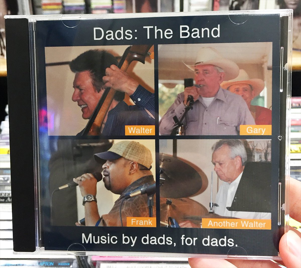 obviousplant_'s tweet photo. I snuck some fake music albums into a local music store. More here: https://t.co/1P2lnaJ5gV https://t.co/lBT9NOPomD