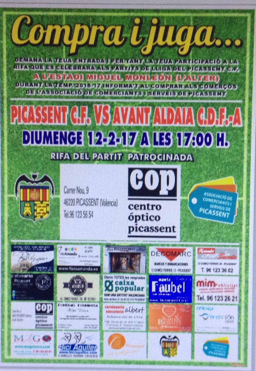 Picassent__CF's tweet photo. @golsmedia @caixapopular #golsolidario
Seguimos por la lucha
#PROMOCION #ROGETS
Fen un poble, fen Aficio!!
Necesitamos vuestro Apoyo 🔵🔴⚽🏆 https://t.co/ACGxNtBBH8