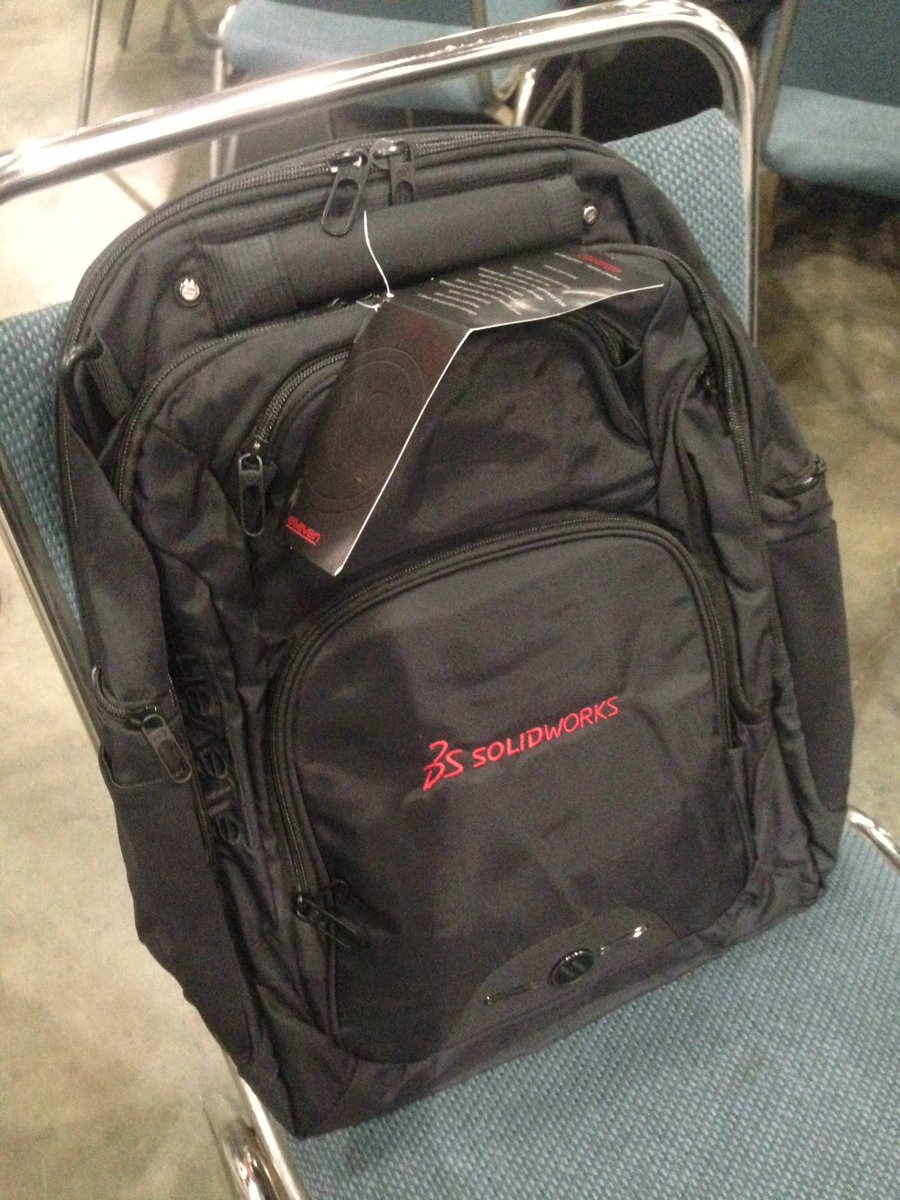 "what does SolidWorks community means to you" tell <a href="/RachelDianeYork/">Rachel Diane York</a> and make a video about it. You could win #SOLIDWORKS backpack 🎒 #sww17