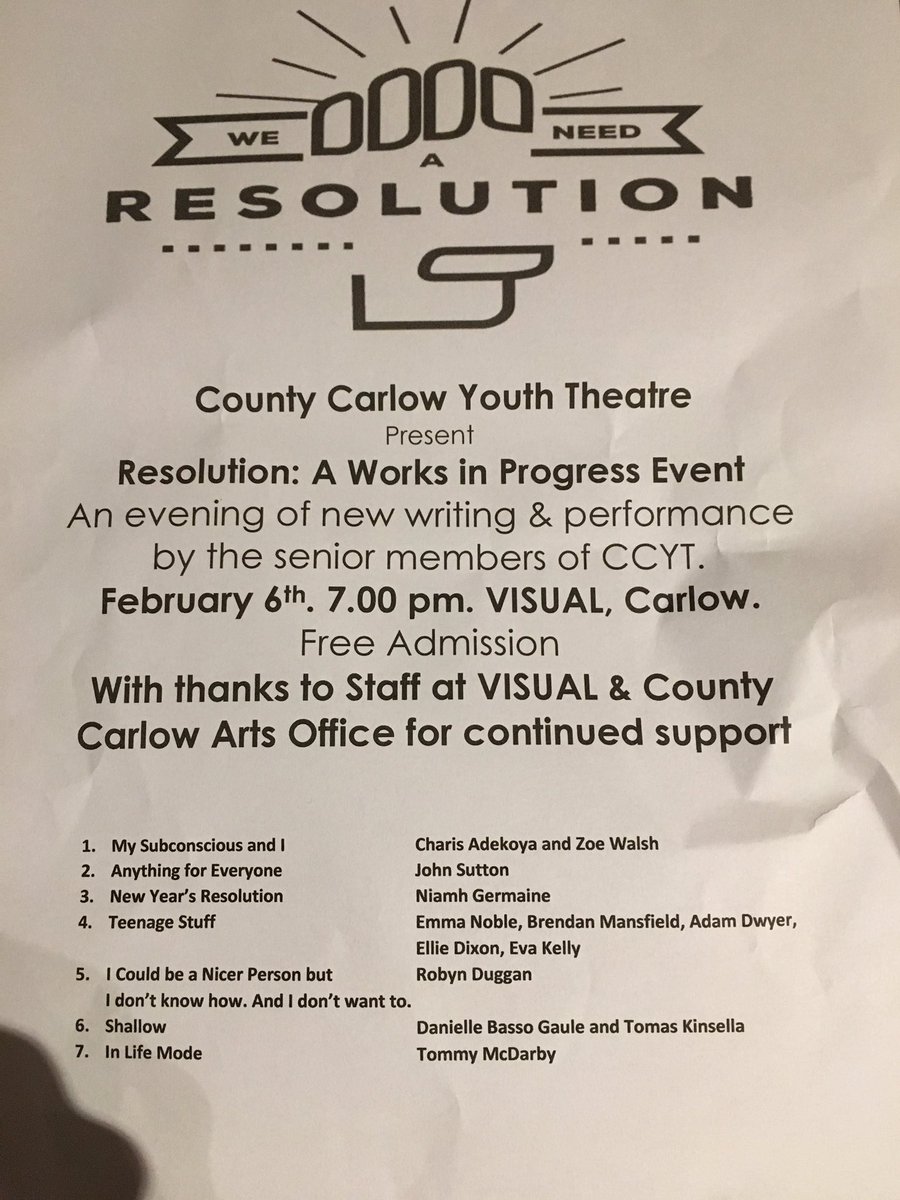 Very impressed again by the @CCYouthTheatre! #youth #carlow #theatre @VisualGBShaw @Carlow_Co_Co @LoveCarlow