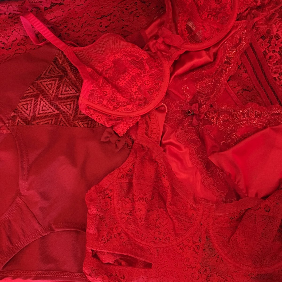 So many ways to wear #ValentinesDay red. Visit us at 675 N Highland to find the set that is perfect for you! #trashydiva #lingerie