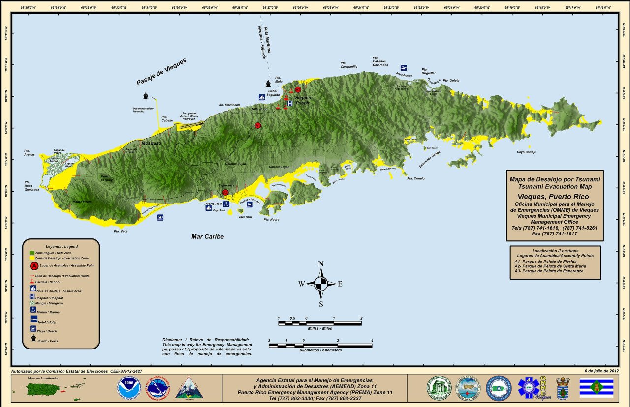 Vieques Map Puerto Rico Onlmaps On Twitter: "Map Of Vieques Island, Puerto Rico, In Case Of  Tsunami. Https://T.co/N89L5Uadh2 #Maps Https://T.co/Tyyeaxwsuy" / Twitter