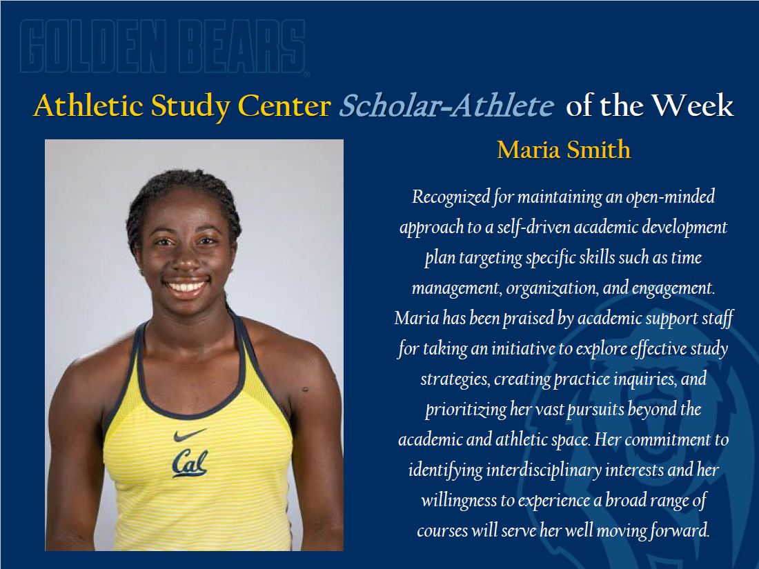 UCBerkeley_ASC's tweet photo. Our ASC Scholar Athlete of the Week comes from @CalWomensTennis: Maria Smith! Congrats to @havfaithMaria1! https://t.co/90p3eQK7LO