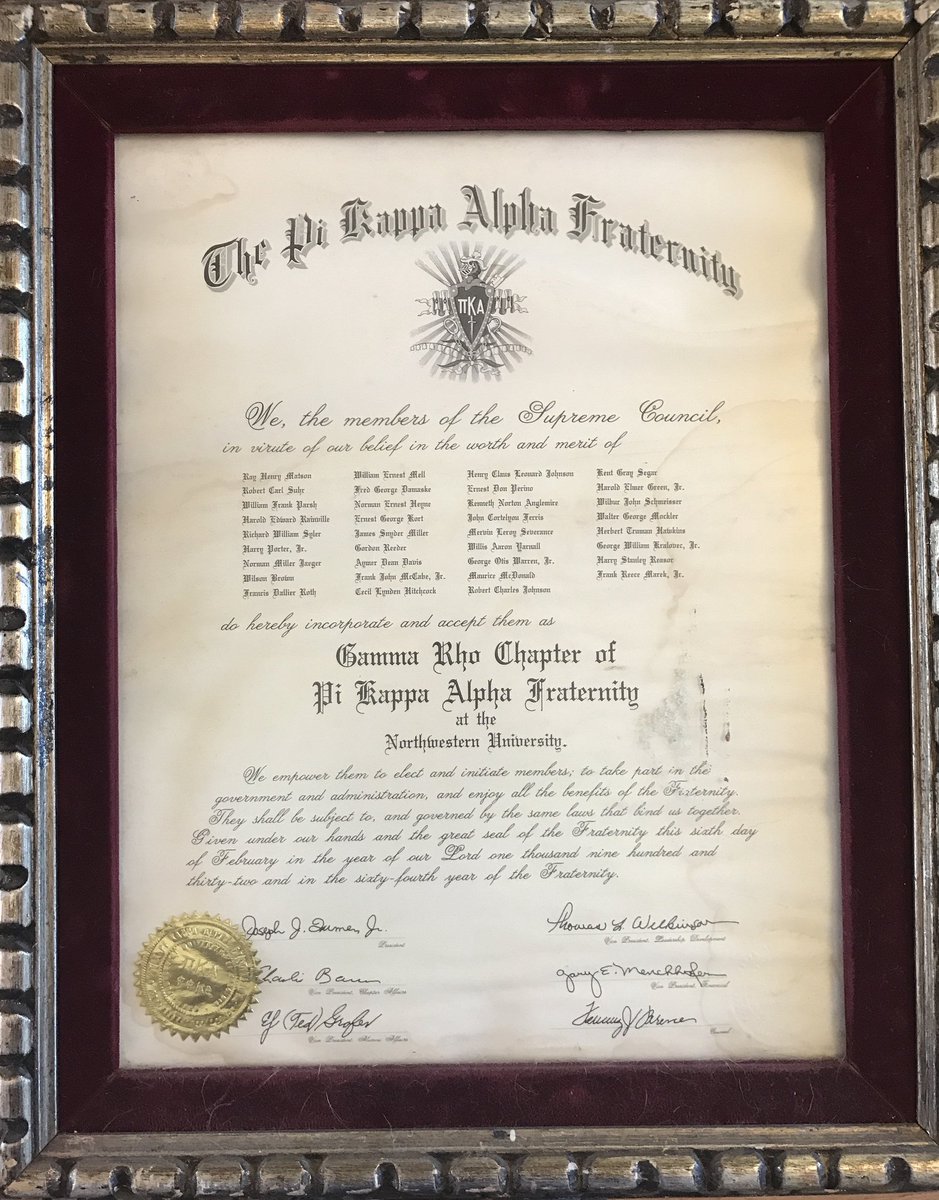 NUpikes's tweet photo. Here's our original charter from 2/6/1932 before and after restoration &amp; a new frame!! https://t.co/m1k14Cm4hV